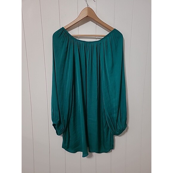 Jones Co Jones New York Top Womens 3X Green Plus Lightweight Festive Peasant - Picture 5 of 12